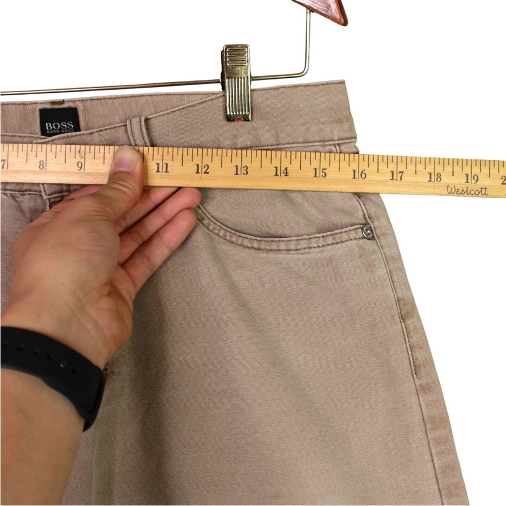 HUGO BOSS Men Pants Trousers Texas Straight Chino Size 33x32 Khaki Relaxed Fit - Picture 6 of 11